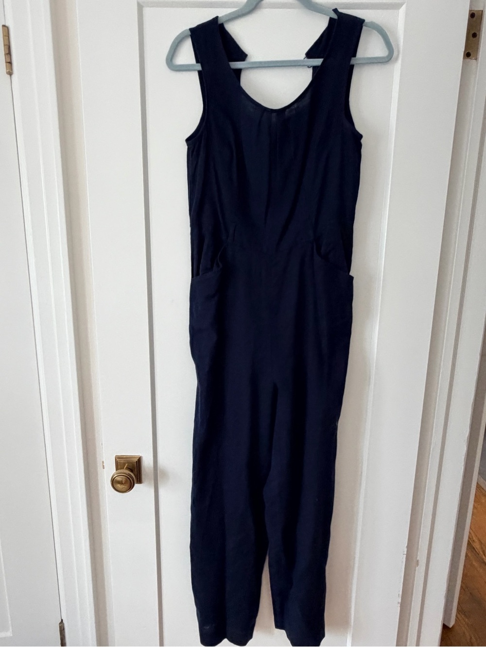Women Navy Sleeveless One-Piece Jumpsuit